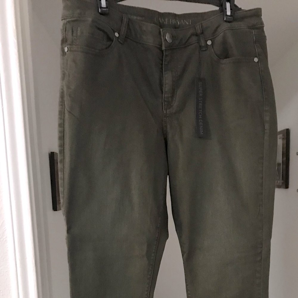 Olive green super stretch skinny jeans